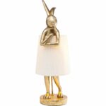 Table Lamp Animal Rabbit Gold/White 68cm