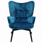 Armchair Black Vicky Velvet Bluegreen