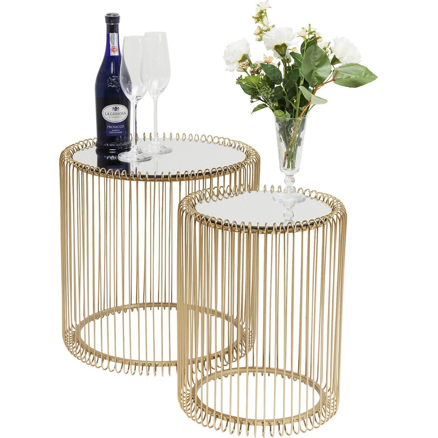 KARE-83457-1400x1400 Side Table Wire Brass (2/Set) - Image 1
