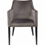 Chair with Armrest Black Mode Velvet Grey