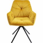 Swivel Chair with Armrest Mila Yellow
