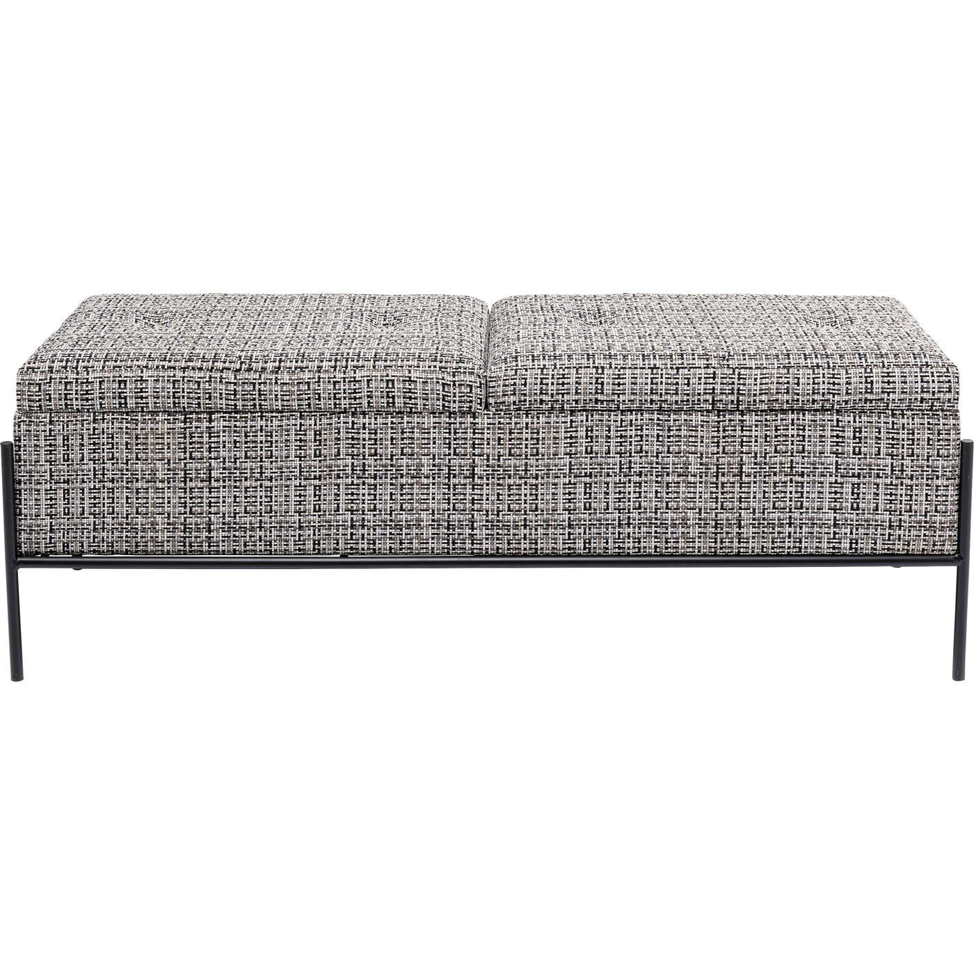 KARE-85051-1400x1400 Chest bench Buttons Storage B&W Big - Image 1