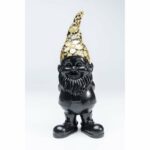 Deco Figurine Gnome Standing Black Gold 30cm