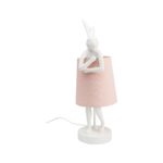 Table Lamp Animal Rabbit White/Rose 50cm