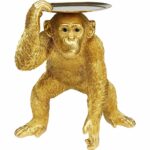 Deco Figurine Butler Playing Chimp Gold 52cm