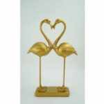 Deco Figurine Flamingo Love Gold 39cm