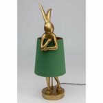 Table Lamp Animal Rabbit Gold/Green 68cm