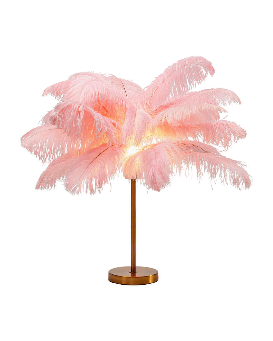 53475 Table Lamp Feather Palm Pink 60cm - Image 1