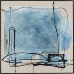 Framed Picture Dust Blue 100x100cm