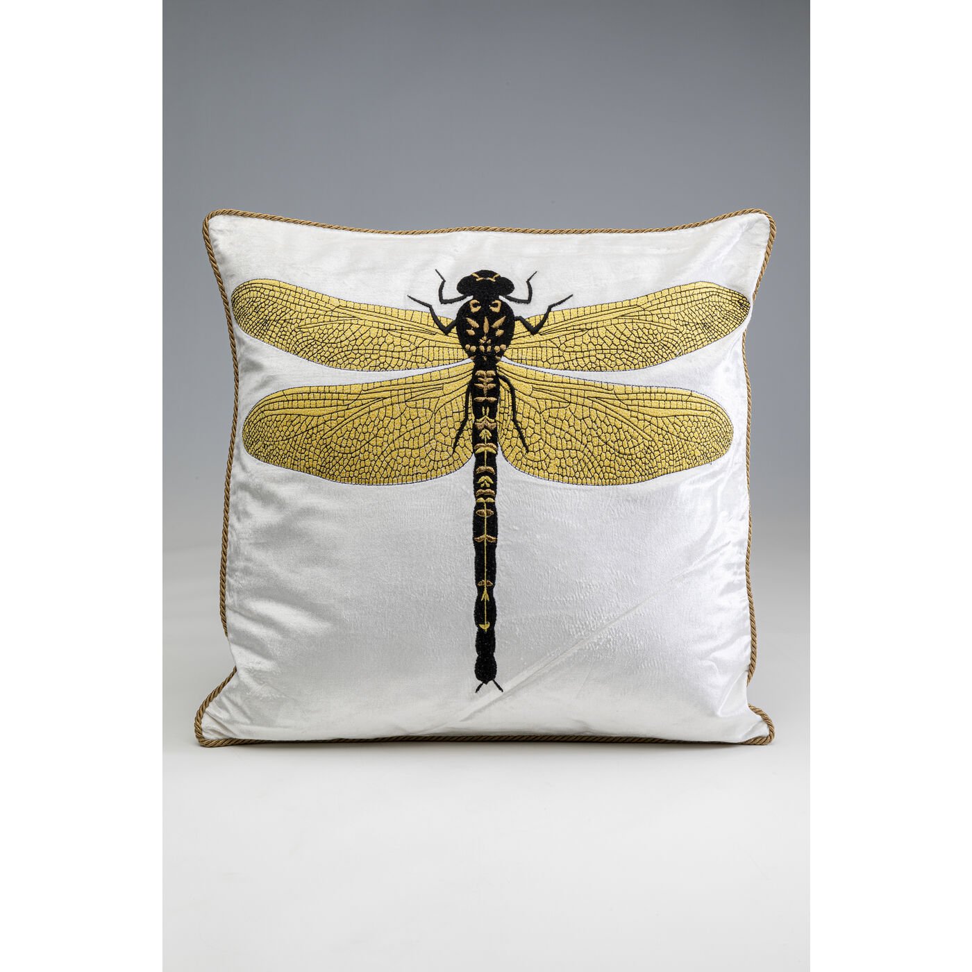 KARE-55241-1400x1400 Cushion Glitter Dragonfly White 40x40cm - Image 1