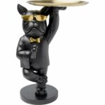 Side Table Cool Bulldog Tray Black 34x55cm