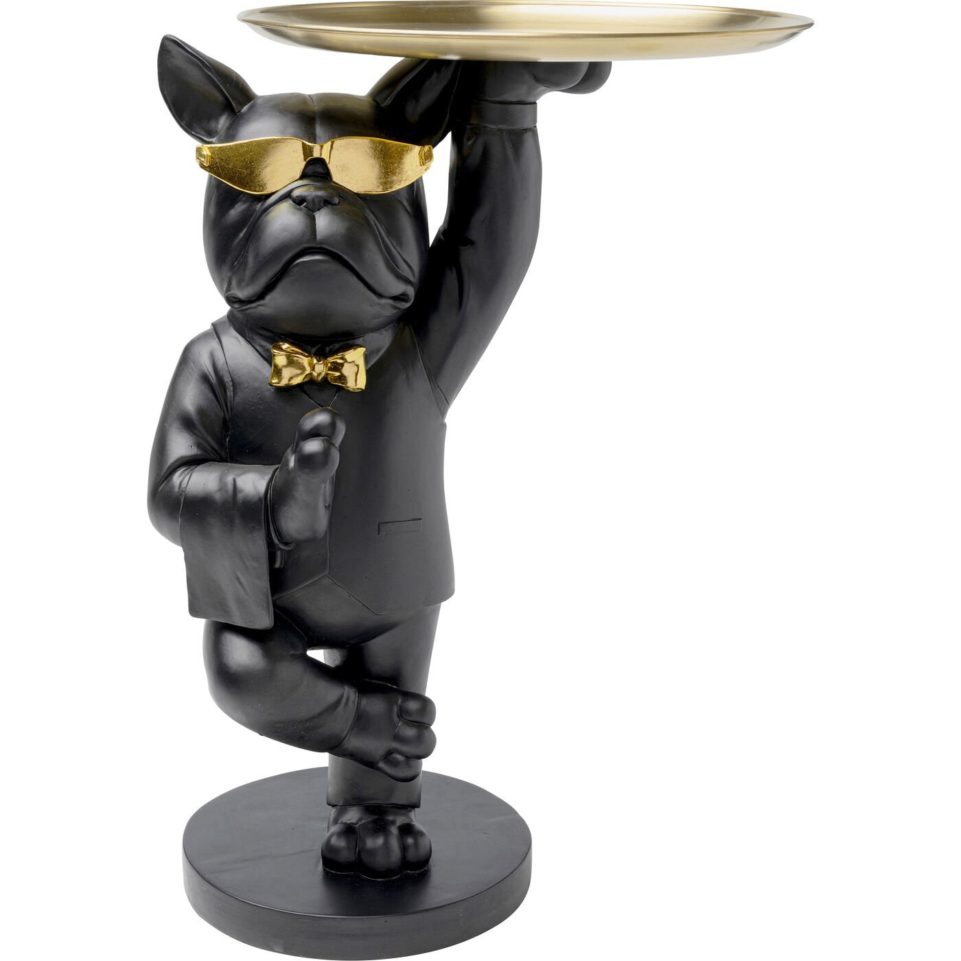 KARE-86932-1400x1400 Side Table Cool Bulldog Tray Black 34x55cm - Image 1