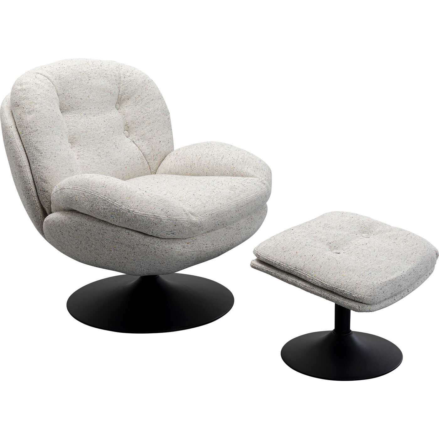 KARE-87724-1400x1400 Swivel Armchair + Stool Standford - Image 1