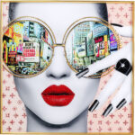 Framed Picture Times Square View 120x120cm