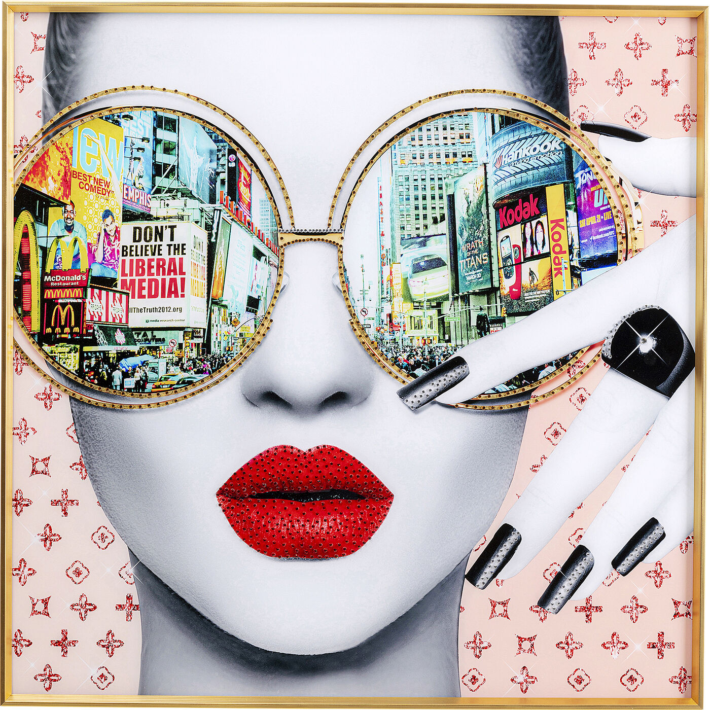 KARE-56218-1400x1400 Framed Picture Times Square View 120x120cm - Image 1
