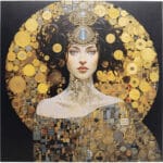 Glass Picture Art Nouveau Lady 3D 120x120cm
