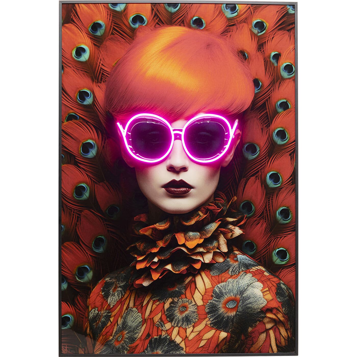 KARE-56578-1400x1400 Framed Picture LED Fancy Red Lady 80x120cm - Image 1