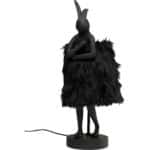 Table Lamp Animal Rabbit Fur Black 50cm