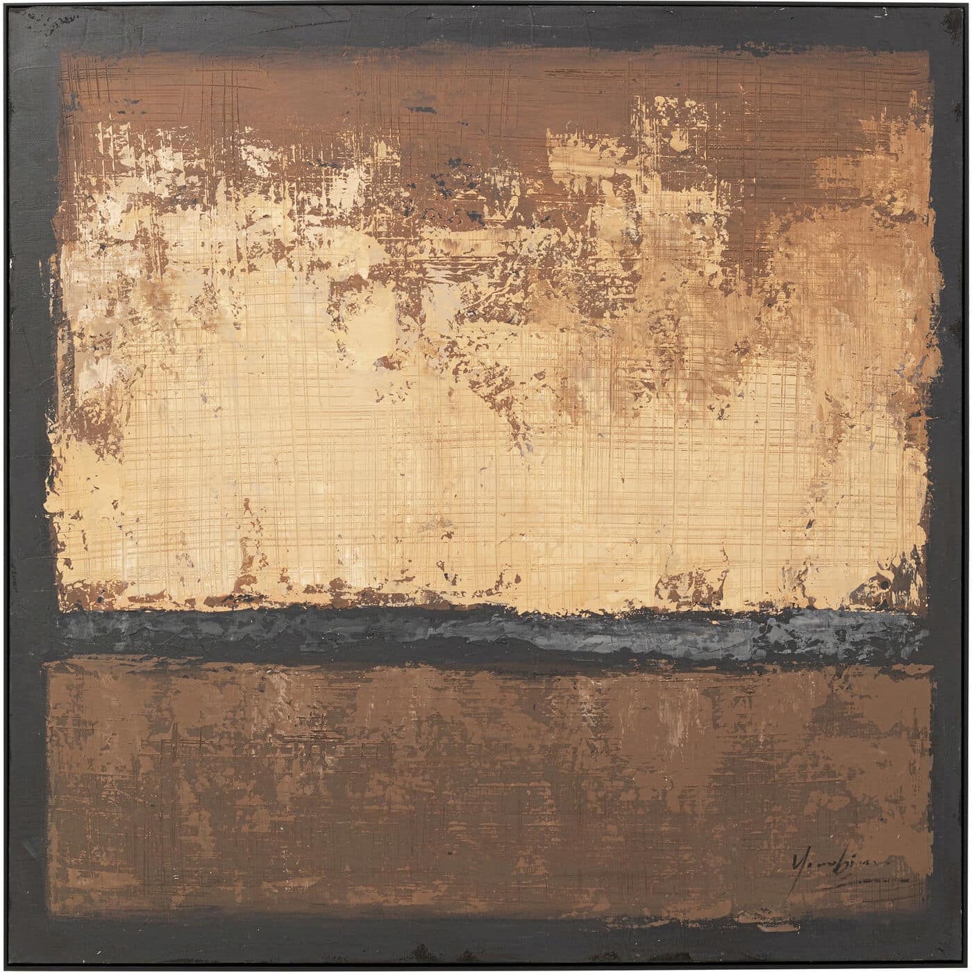 KARE-56786-1400x1400 Framed Picture Silence Brown 120x120cm - Image 1