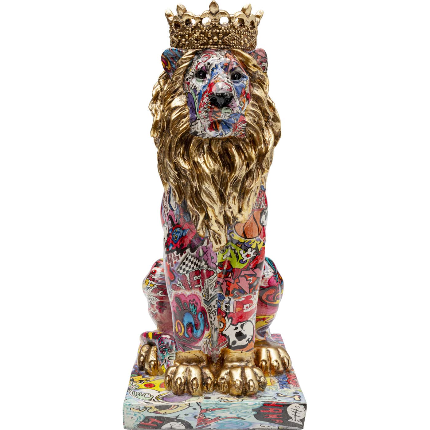 KARE-56922-1400x1400 Deco Figurine Graffiti King Lion 29cm - Image 1