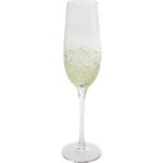 Champagne Glass Confetti Green 24cm