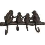 Coat Rack Monkey Family 38cm