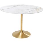 Table  Invitation Set Ceramic White Brass Ø120cm