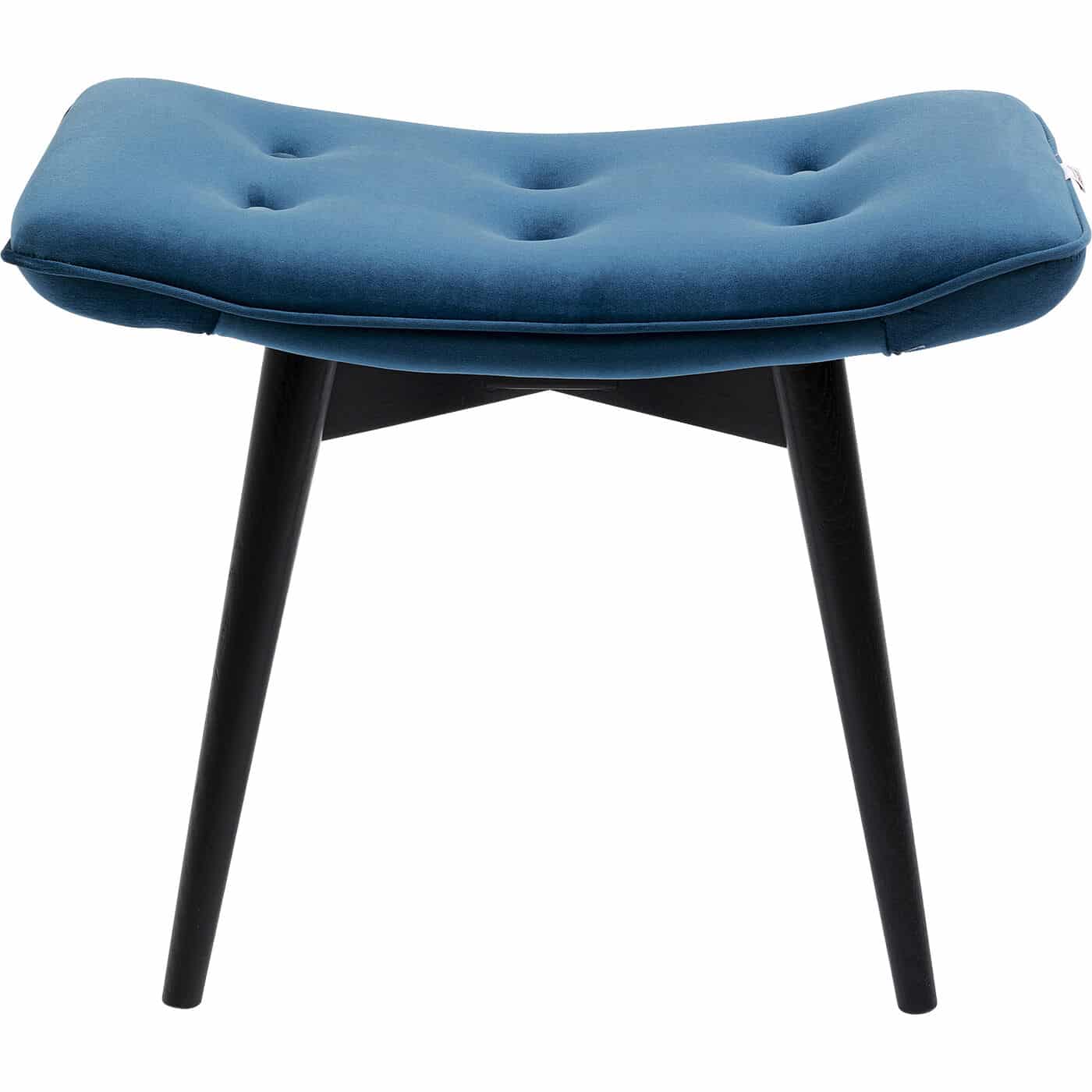 KARE-85906-1400x1400 Stool Black Vicky Velvet Bluegreen 59x37cm - Image 1