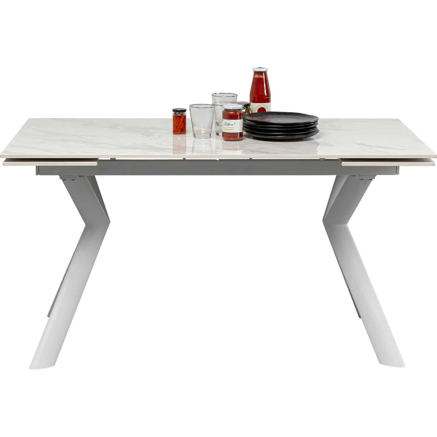 KARE-87709-master-a-1400x1400 Extension Table Xenia White 140(+30+30)x80cm - Image 1