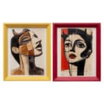 Framed Picture Portrait Modernism 22x27cm (2/Set)
