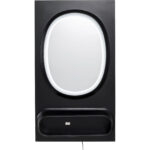 Wall Mirror Aero LED Black 80x141cm