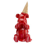 Deco Figurine Sitting Gelato Bear Red 37cm