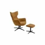 Swivel Armchair + Hocker Jules Yellow