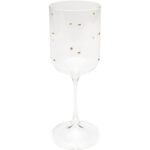 White Wine Glass Glam Dots Gold 22cm