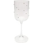 White Wine Glass Glam Dots Silver 22cm