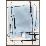 Framed Picture Dust Blue 55x75cm