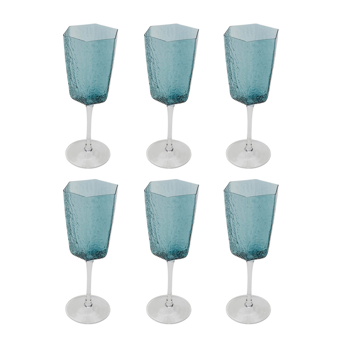 KARE-45631-1400x1400 Red Wine Glass Cascata Blue (6/Set) - Image 1