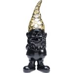 Deco Figurine Gnome Standing Black Gold 61cm