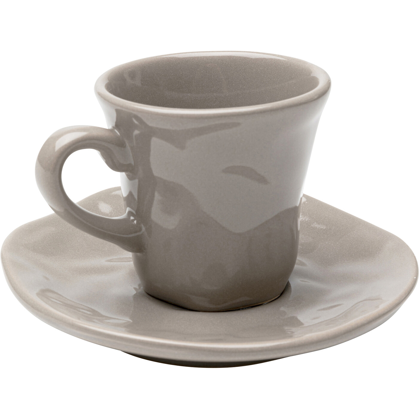 KARE-58190-1400x1400 Espresso cup with saucer Organic Grey - Image 1