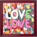 Framed Picture Love Love 80x80cm