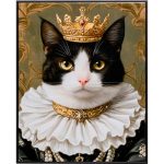 Canvas Picture Princess Cat Black 40x50cm